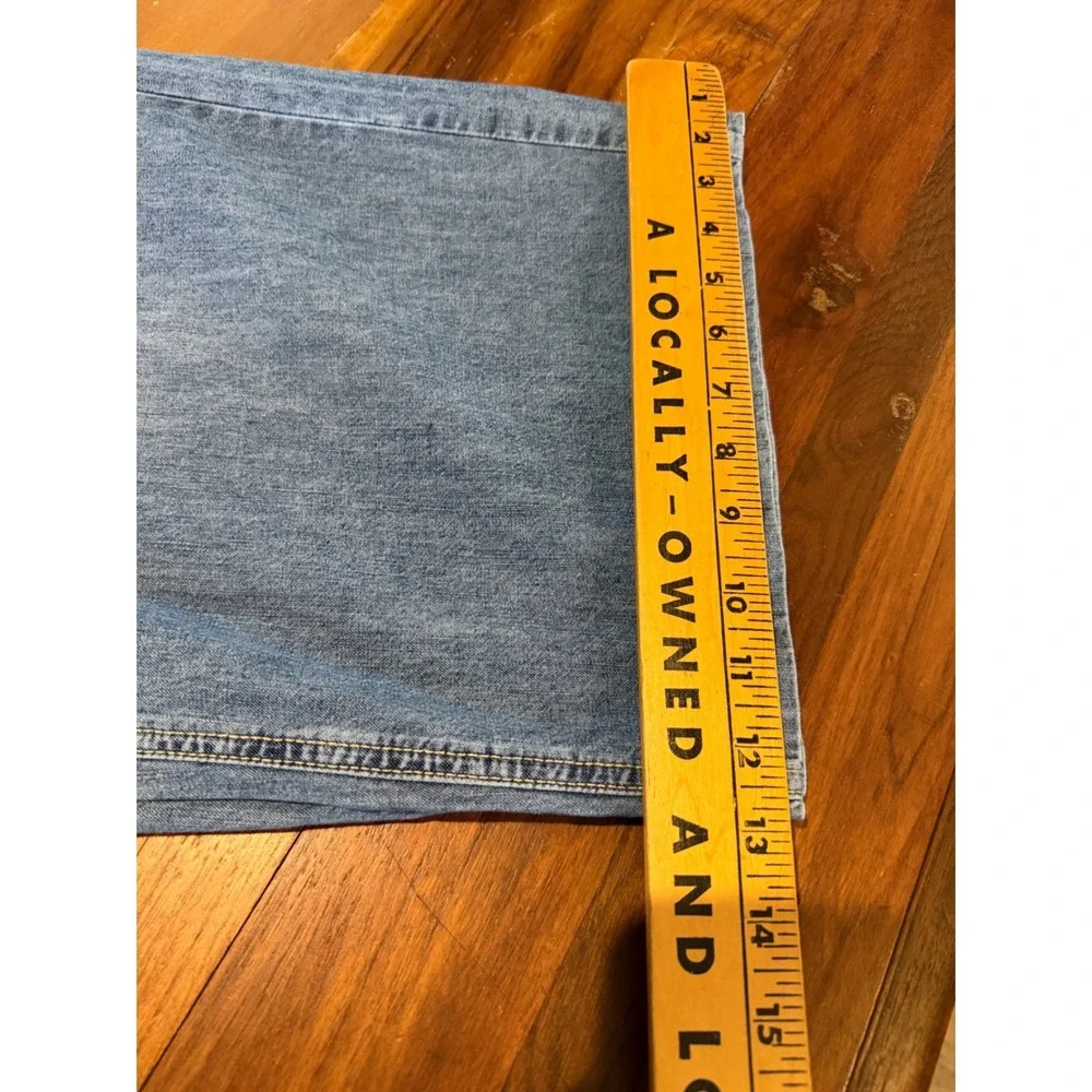 Free People We The Free Wide Leg Denim Pants Light Wash Blue Large Drawstring